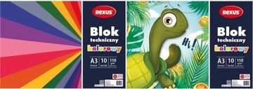 BLOK TECHNICZNY A3/10K KOLOROWY