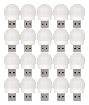 20 SZTUK LAMPKA LED OKRĄGŁA USB LED 5V ŚWIATŁO BIAŁE NATURALNE OŚWIETLENIE