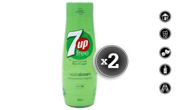 2x КОНЦЕНТРАТ СИРОПА 7up БЕСПЛАТНО ДЛЯ САТУРАТОРА SODASTREAM 9Л НАПИТКА с 440мл