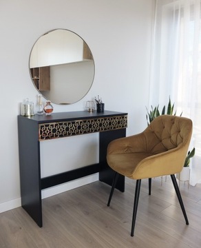 ТЮРОМЫЙ СТОЛИК ДЛЯ МАКИЯЖА И ВИЗАЖА КРУГЛЫЙ ЗЕРКАЛО LOFT 80