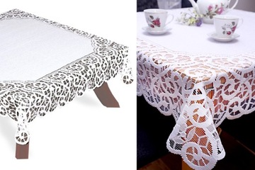 Скатерть жаккард, кружево, квадратный узор, 100 х 100 см.