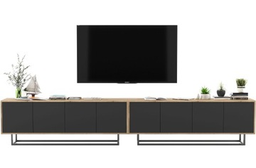 Szafka RTV Loft Komoda RTV Loft Czarny MAT 300 cm