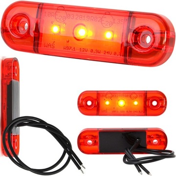 LAMPA OBRYSOWA TYLNA CZERWONA LED NACZEPA TIR WAŚ
