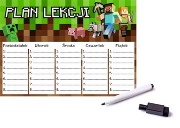 PLAN LEKCJI magnetyczny ZMYWALNY + PISAK