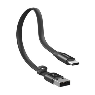23cm Baseus Krótki Płaski Kabel USB na USB-C typ C Power Bank Android Auto