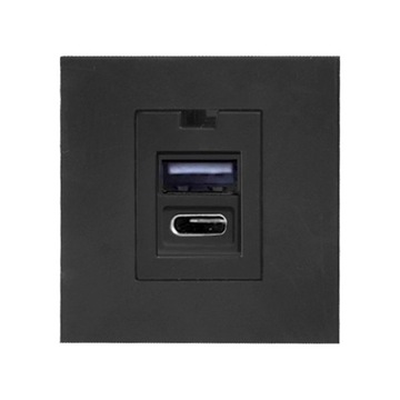 NOEN USB x 2 - typ A + C, podwójny port modułowy 45x45mm z ładowarką USB, 2