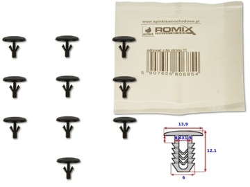 KLIPS SPINKA KOŁEK USZCZELKI TOYOTA 10SZT ROMIX