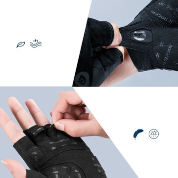 Rękawiczki rowerowe MTB kolarstwo oddychające wygodne ROCKBROS S196BK 2XL