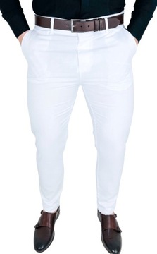 Białe spodnie meskie chinosy slim fit 1894 - 30