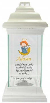 Personalizowany Znicz z nadrukiem UV Aniołek