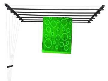 SUSZARKA SUFITOWA MARS dł.150cm / 6 prętów czarna