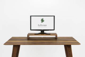 podstawka pod monitor, organizer, lity orzech