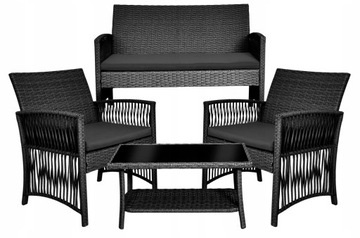 ZESTAW MEBLI OGRODOWYCH TECHNORATTAN SOFA FOTELE STOLIK MEBLE OGRODOWE