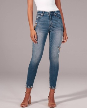 ABERCROMBIE Hollister Spodnie Jeansy Kwiaty 27