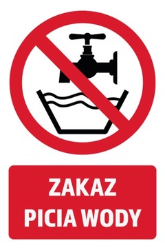 TABLICZKA ZAKAZ PICIA WODY PCV 19X29cm