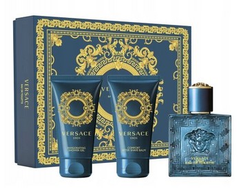 Versace Eros woda toaletowa EDT 50ml + Żel 50ml + Balsam 50ml Zestaw