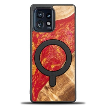 Pouzdro Bewood Unikátní pro Motorola Edge 40 Pro Neonové Paříž s MagSafe