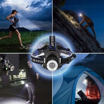 LATARKA CZOŁOWA NA GŁOWĘ CZOŁÓWKA LAMPKA LED ZOOM