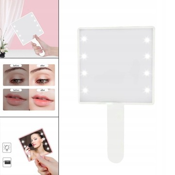 Подсветка для макияжа, компактное ручное зеркало,