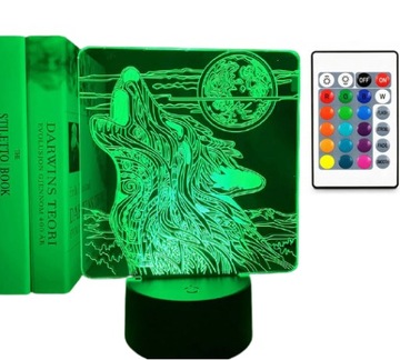 LAMPA 3D LED WILK ON THE MOON KOLOR + PILOT USB