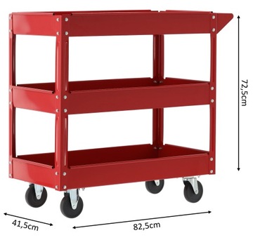 ИНСТРУМЕНТАЛЬНАЯ ТЕЛЕЖКА НА КОЛЕСАХ ДЛЯ МАСТЕРСКОЙ 82,5х41,5х72,5 см ДЛЯ ГАРАЖА