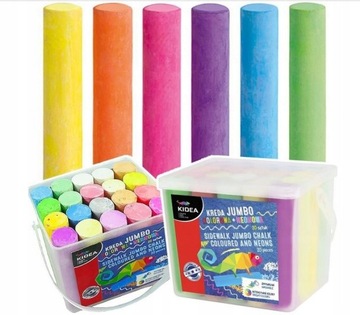 KREDA CHODNIKOWA KOLOROWA NEON 20 szt JUMBO Tablic