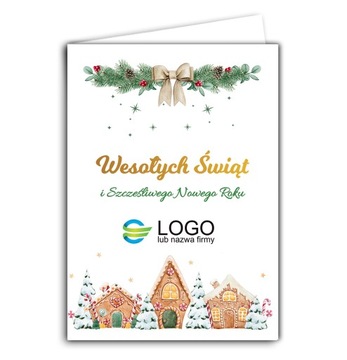 Firmowe Kartki świąteczne koperta w komplecie LOGO + życzenia