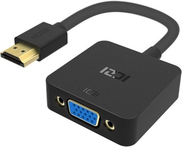 Adapter ICZI IZEC-A488 HDMI VGA czarny