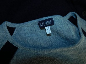 Armani Jeans sweter męski L wełniany wełna 100%