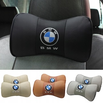 Кожаная подушка под шею для автомобиля BMW.