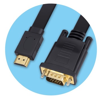 KABEL HDMI - VGA ADAPTER PRZEJŚCIÓWKA KONWERTER FULL HD 1080P 60HZ 3M