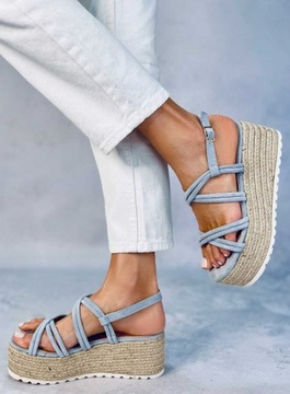 Espadryle na koturnie ALTMAN BLUE 39