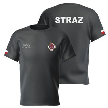 OSP STRAŻ JEDNOSTKA koszulka męska czarna beżowa