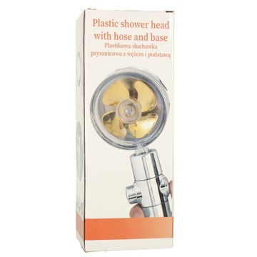 Серебряная душевая лейка с турбиной и шлангом