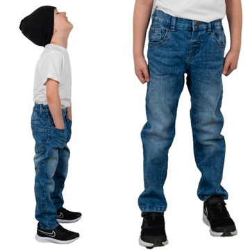 M&S Chłopięce Dziecięce Jeansowe Spodnie Jeansy Jeans Slim Bawełna 110 cm