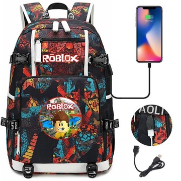ВОДОНЕПРОНИЦАЕМЫЙ ШКОЛЬНЫЙ РЮКЗАК ROBLOX USB НОВЫЙ