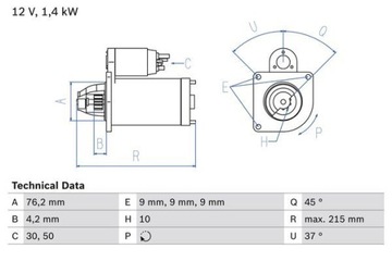 STARTÉR 0 986 025 670 BOSCH ALFA ROMEO DODGE