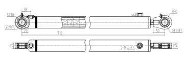 Цилиндровый привод, двустороннее удлинение 500 мм