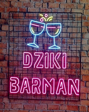 Неон на сетке - Ваш ЛОГОТИП, стиль ЛОФТ