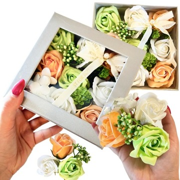 Flower box róże mydlane kwiaty na prezent upominek dla nauczyciela urodziny