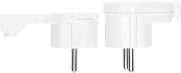 Вилка плоская угловая с заземлением Uni-Schuko 16А белая