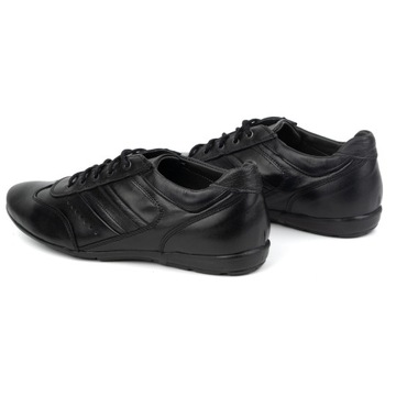 Buty męskie skórzane sportowe casual 7004DT czarne 45