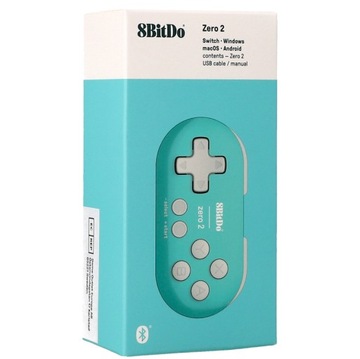 8Bitdo Zero 2 Turquoise Miniaturowy Pad Bluetooth PC Android Switch OUTLET