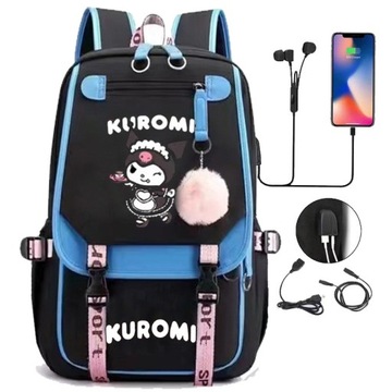 Eksportowa torba szkolna Kulomi USB na ramię o dużej pojemności