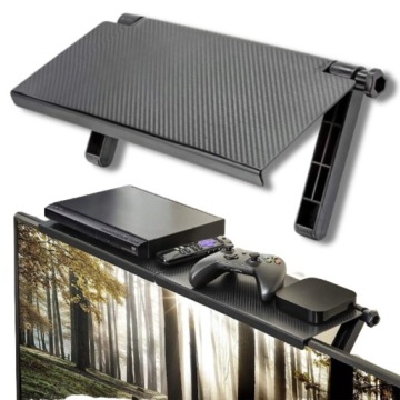 PÓŁKA NAKŁADANA NA MONITOR TV STOJAK UCHWYT NA DEKODER DVBT MODEM ROUTER