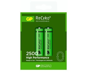 2x Akumulator GP Recyko 2500mAh AA R6 1,2V paluch