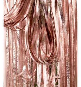 Kurtyna Dekoracyjna Chrome Efekt Rose Gold 2x1m