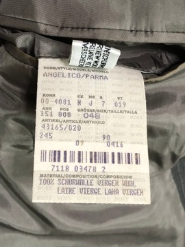 HUGO BOSS Wełniana Marynarka Męska w Paski r. 48