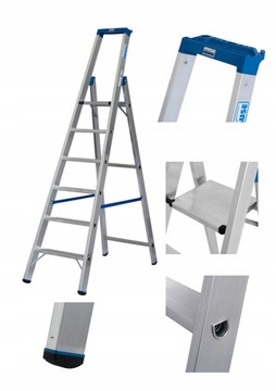 DRABINA aluminiowa WOLNOSTOJĄCA 5 STOPNI 3,20m STABILO KRAUSE 124524