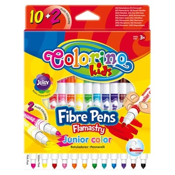 COLORINO JUNIOR FLAMASTRY 12 KOL 2 KOLORY FLUO